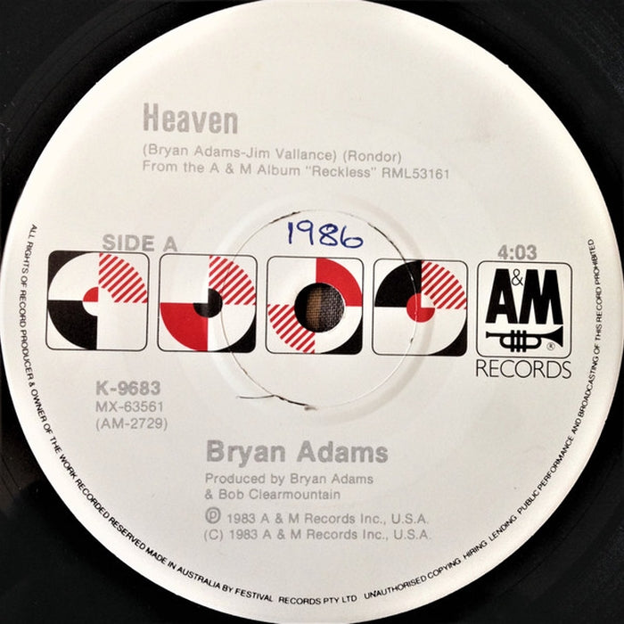 Bryan Adams – Heaven (LP, Vinyl Record Album)