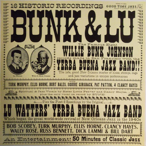 Bunk & Lu – Bunk Johnson, Lu Watters And The Yerba Buena Jazz Band (LP, Vinyl Record Album)