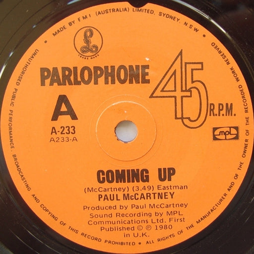 Paul McCartney – Coming Up (LP, Vinyl Record Album)