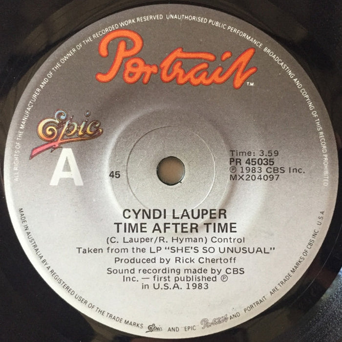 Cyndi Lauper – Time After Time (LP, Vinyl Record Album)