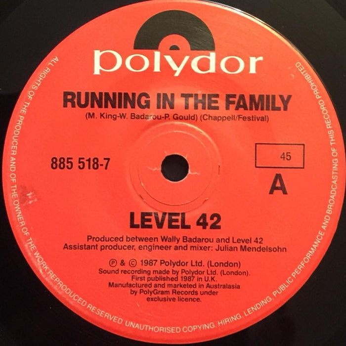 Level 42 – Running In The Family (LP, Vinyl Record Album)