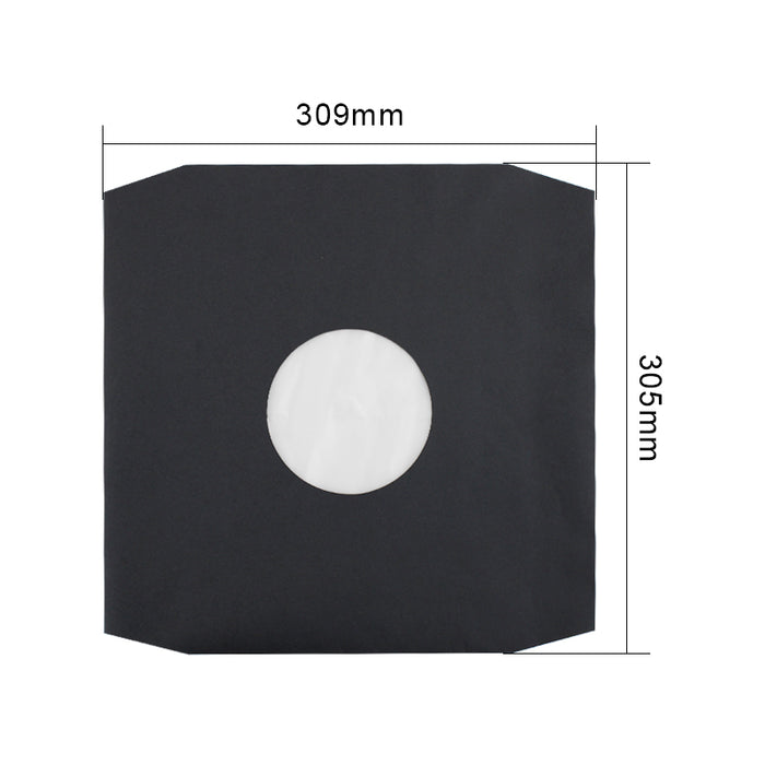 Black Paper & Plastic Poly-Lined Record Inner Sleeves 80 gr