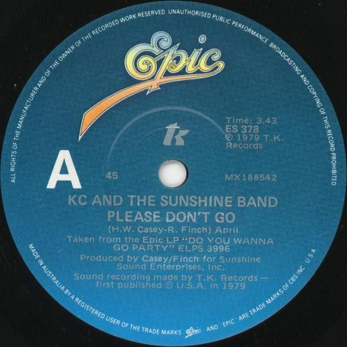 KC & The Sunshine Band – Please Don't Go (LP, Vinyl Record Album)