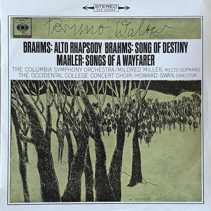 Bruno Walter, Johannes Brahms, Gustav Mahler, Columbia Symphony Orchestra, Mildred Miller, The Occidental College Concert Choir, Howard Swan – Alto Rhapsody / Song Of Destiny / Songs Of A Wayfarer (LP, Vinyl Record Album)