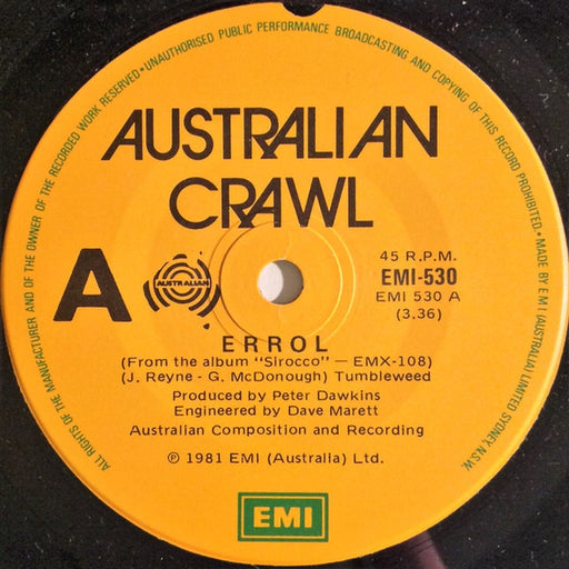 Australian Crawl – Errol (LP, Vinyl Record Album)