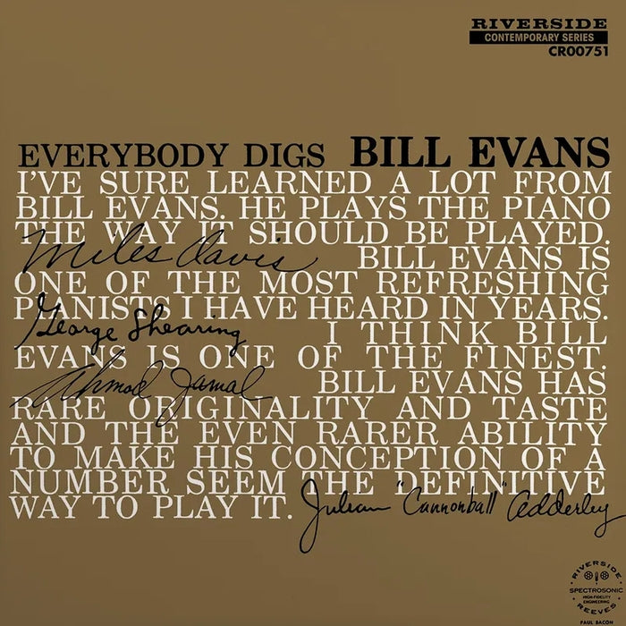 The Bill Evans Trio – Everybody Digs Bill Evans (LP, Vinyl Record Album)