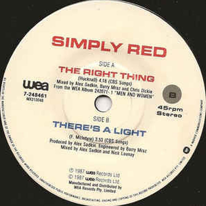 Simply Red – The Right Thing (LP, Vinyl Record Album)