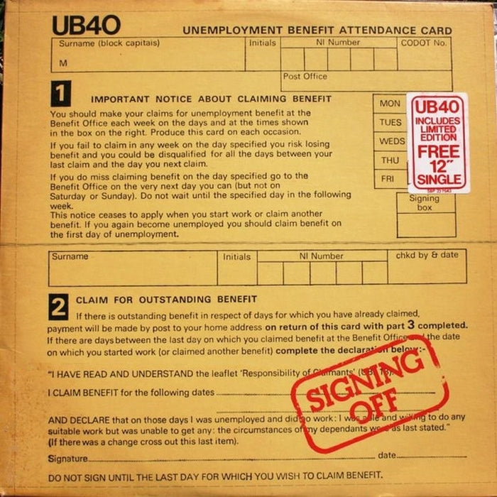 UB40 – Signing Off (LP, Vinyl Record Album)