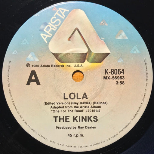 The Kinks – Lola (Edited Version) (LP, Vinyl Record Album)