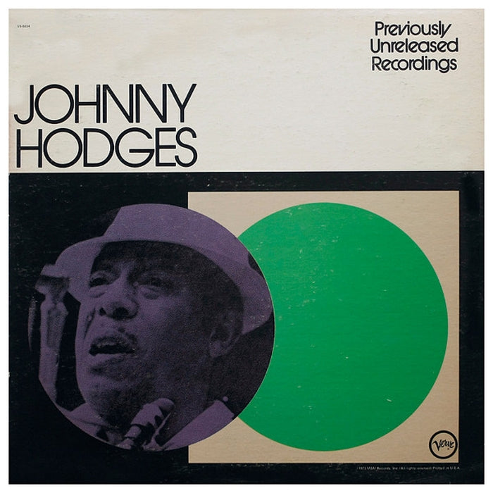 Johnny Hodges – Previously Unreleased Recordings (LP, Vinyl Record Album)