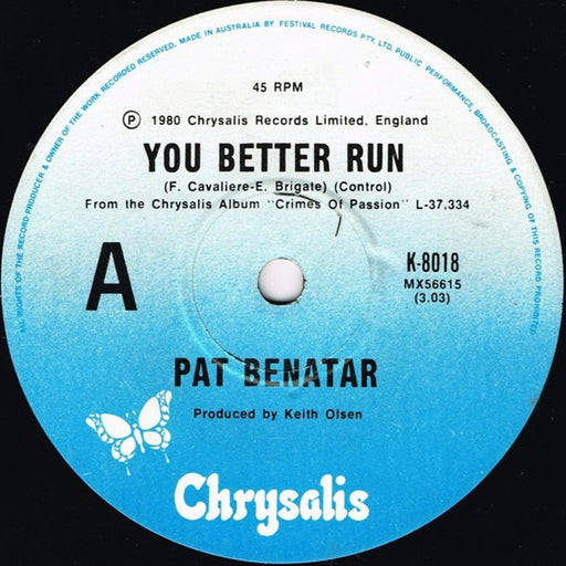 Pat Benatar – You Better Run (LP, Vinyl Record Album)