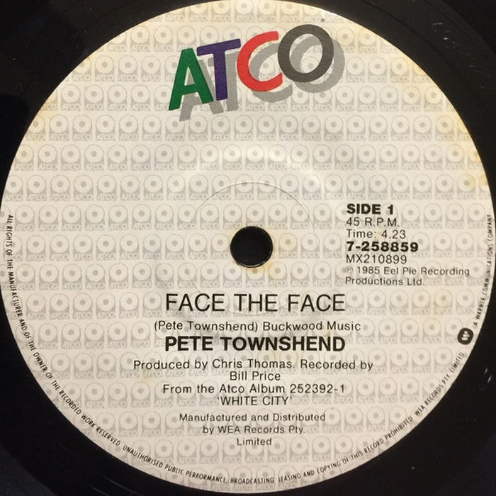 Pete Townshend – Face The Face (LP, Vinyl Record Album)