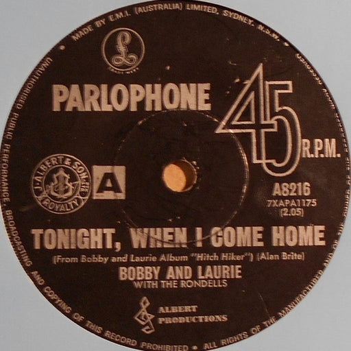 Bobby And Laurie, The Rondells – Tonight, When I Come Home (LP, Vinyl Record Album)