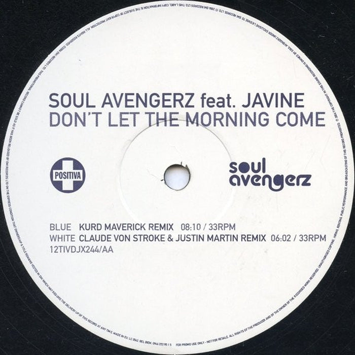 Soul Avengerz, Javine – Don't Let The Morning Come (LP, Vinyl Record Album)