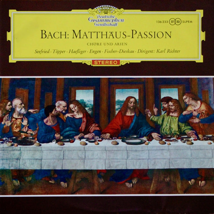 Johann Sebastian Bach, Irmgard Seefried, Hertha Töpper, Ernst Haefliger, Kieth Engen, Dietrich Fischer-Dieskau, Karl Richter – Matthäus-Passion - Chöre Und Arien (LP, Vinyl Record Album)