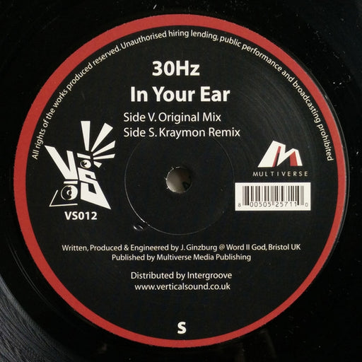 30Hz – In Your Ear (LP, Vinyl Record Album)