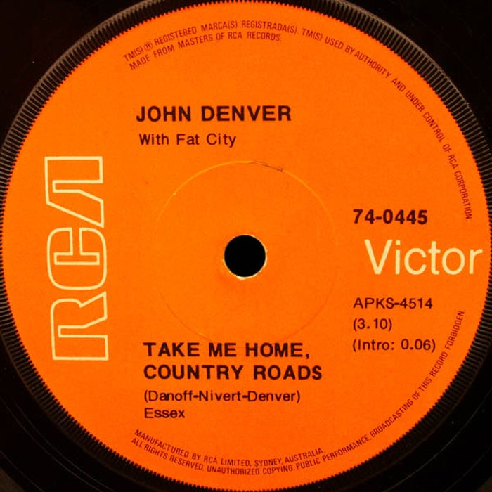 John Denver, Fat City – Take Me Home, Country Roads (LP, Vinyl Record Album)