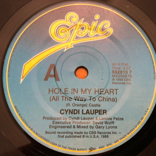 Cyndi Lauper – Hole In My Heart (All The Way To China) (LP, Vinyl Record Album)