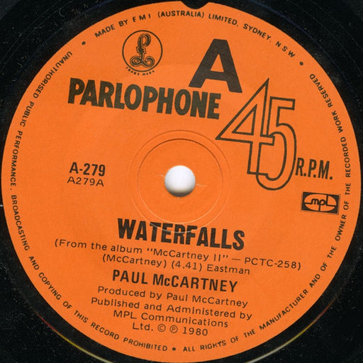 Paul McCartney – Waterfalls (LP, Vinyl Record Album)