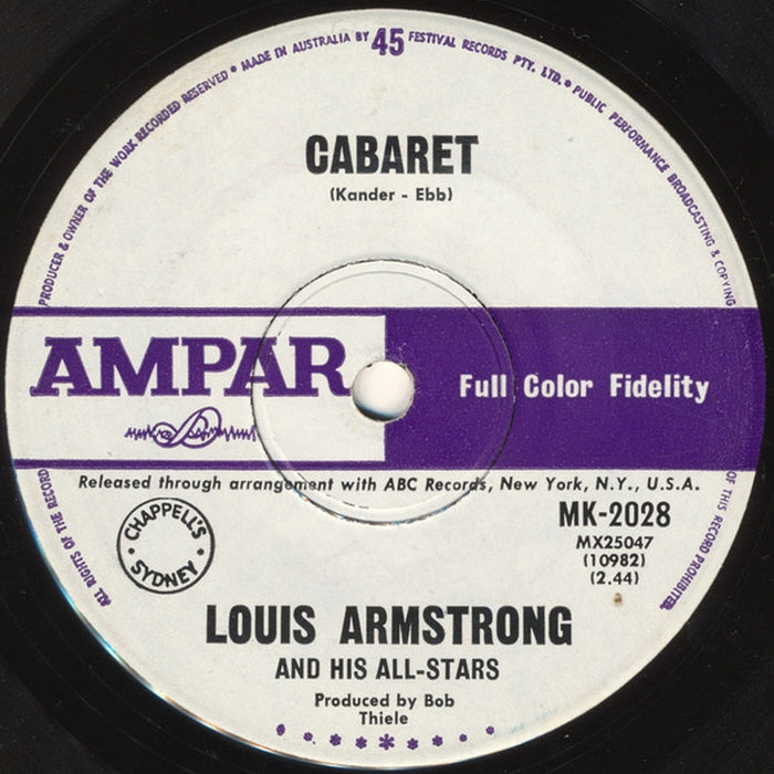 Louis Armstrong And His All-Stars, Louis Armstrong – Cabaret / What A Wonderful World (LP, Vinyl Record Album)