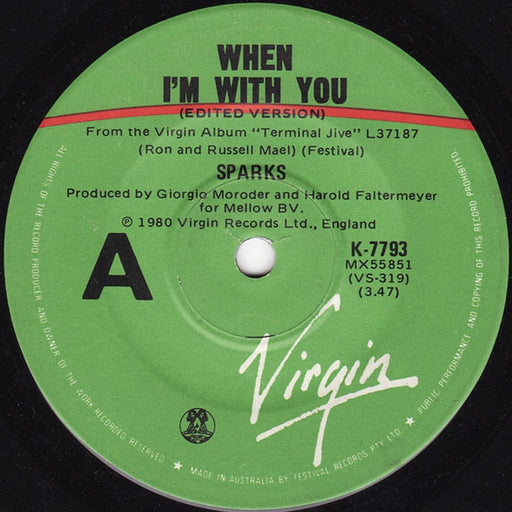 Sparks – When I'm With You (LP, Vinyl Record Album)