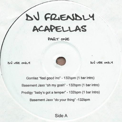 Various – Dj Friendly Acapellas Part One (LP, Vinyl Record Album)