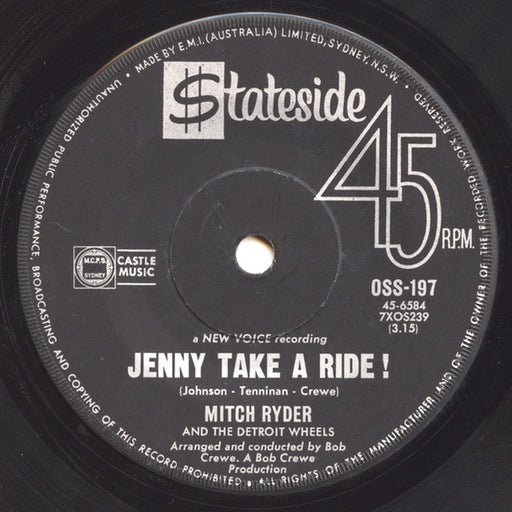 Mitch Ryder & The Detroit Wheels – Jenny Take A Ride! / Baby Jane (Mo-Mo Jane) (LP, Vinyl Record Album)