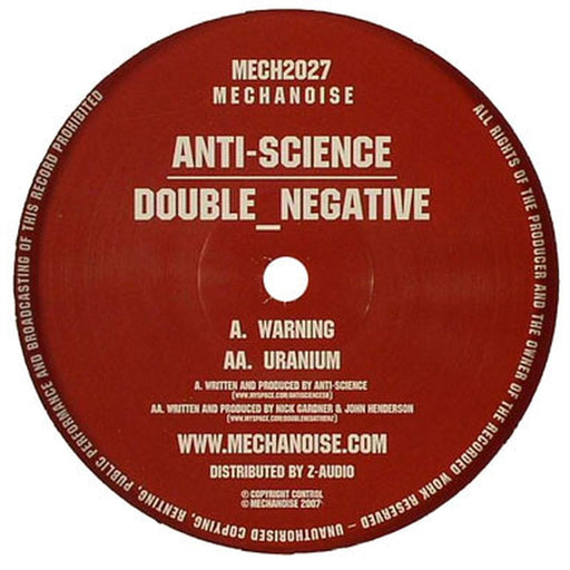 Anti-Science, Double_Negative – Warning / Uranium (LP, Vinyl Record Album)