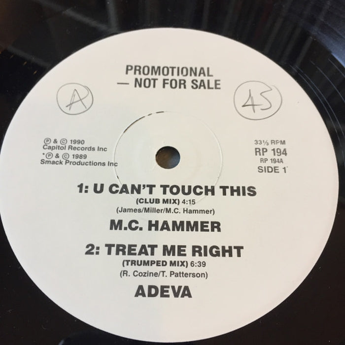 MC Hammer, Adeva, Bizz Nizz – U Can't Touch This / Treat Me Right / Don't Miss The Party Line (LP, Vinyl Record Album)