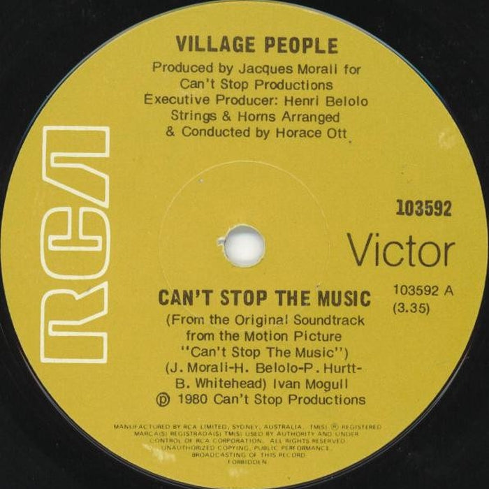 Village People – Can't Stop The Music (LP, Vinyl Record Album)