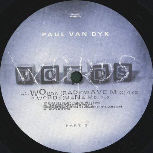 Paul van Dyk – Words (Part 2) (LP, Vinyl Record Album)