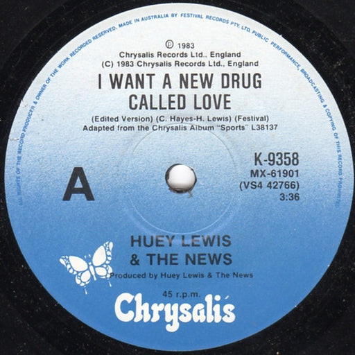 Huey Lewis & The News – I Want A New Drug Called Love (LP, Vinyl Record Album)