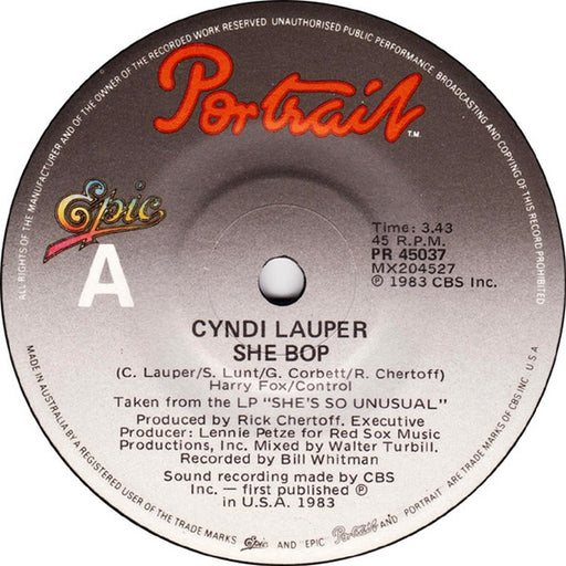 Cyndi Lauper – She Bop (LP, Vinyl Record Album)