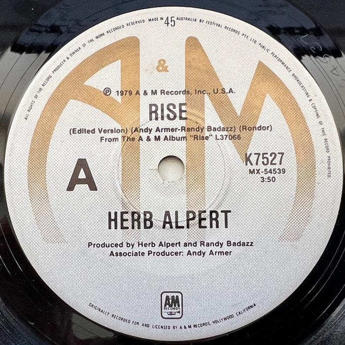 Herb Alpert – Rise / Angelina (LP, Vinyl Record Album)