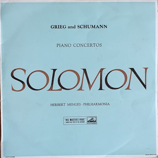 Edvard Grieg, Robert Schumann, Solomon, Herbert Menges, Philharmonia Orchestra – Piano Concertos (LP, Vinyl Record Album)