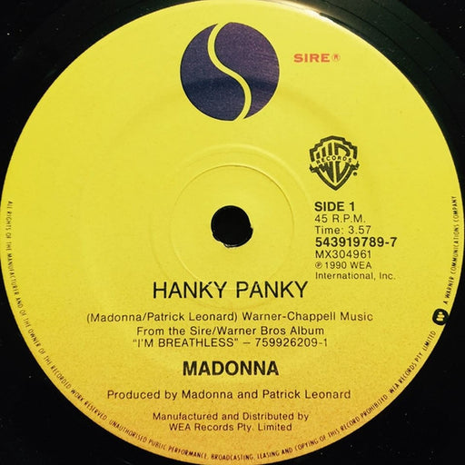 Madonna – Hanky Panky (LP, Vinyl Record Album)