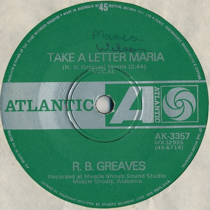 R.B. Greaves – Take A Letter Maria (LP, Vinyl Record Album)