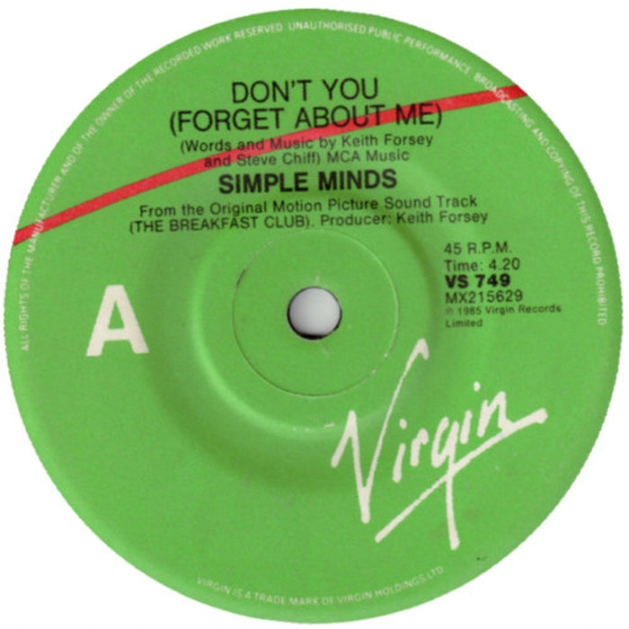 Simple Minds – Don't You (Forget About Me) (LP, Vinyl Record Album)