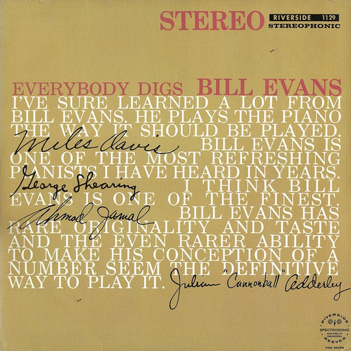 The Bill Evans Trio – Everybody Digs Bill Evans (LP, Vinyl Record Album)