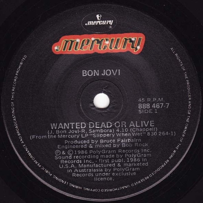 Bon Jovi – Wanted Dead Or Alive (LP, Vinyl Record Album)