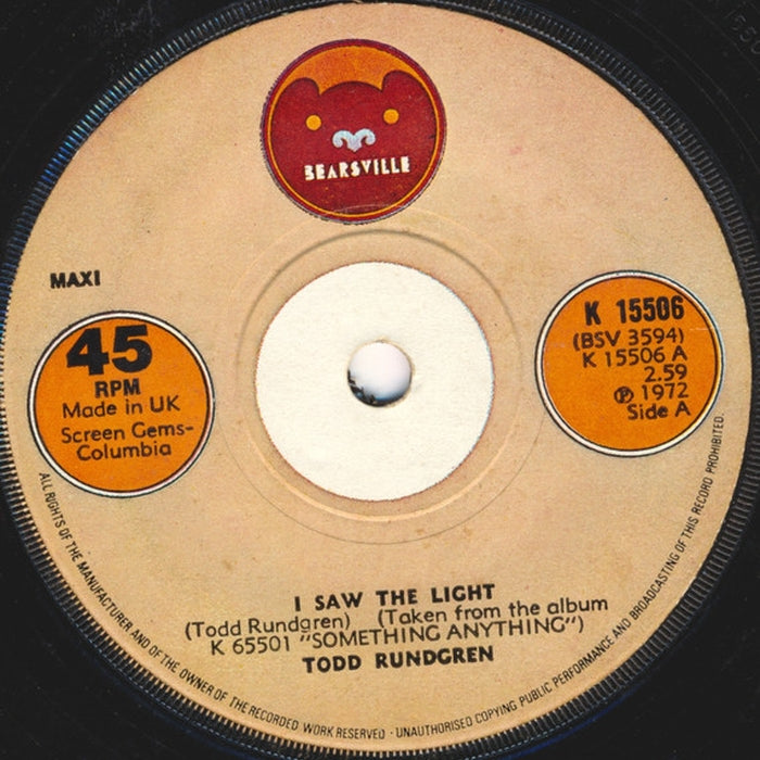 Todd Rundgren – I Saw The Light (LP, Vinyl Record Album)