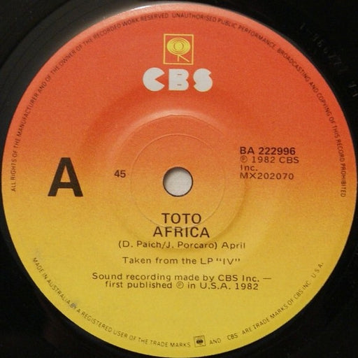 Toto – Africa (LP, Vinyl Record Album)