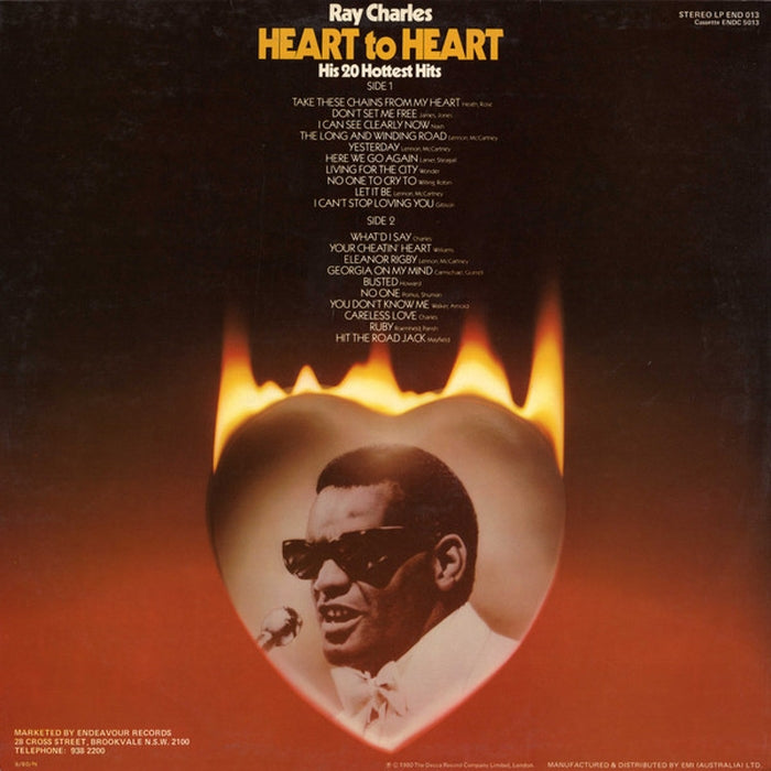 Ray Charles – Heart To Heart (His 20 Hottest Hits) (LP, Vinyl Record Album)