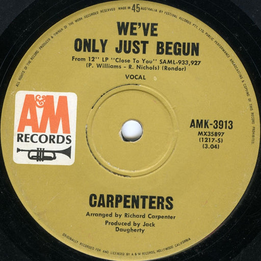 Carpenters – We've Only Just Begun (LP, Vinyl Record Album)