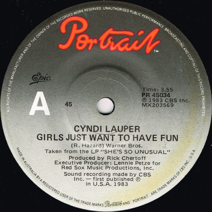 Cyndi Lauper – Girls Just Want To Have Fun (LP, Vinyl Record Album)