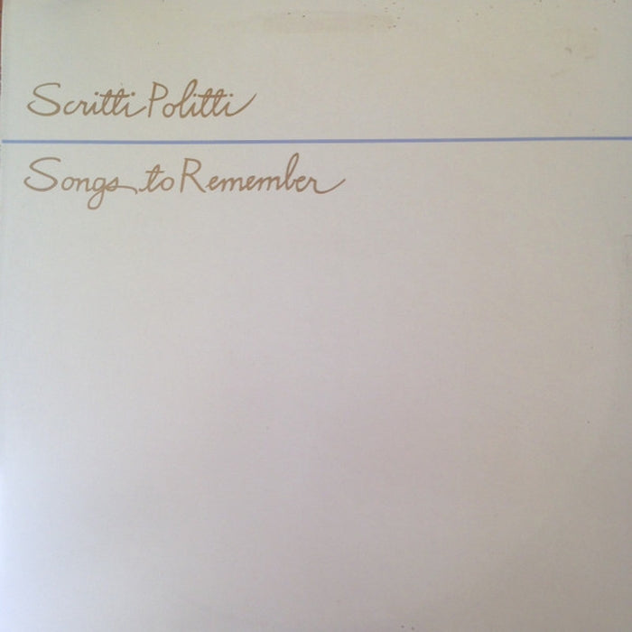 Scritti Politti – Songs To Remember (LP, Vinyl Record Album)