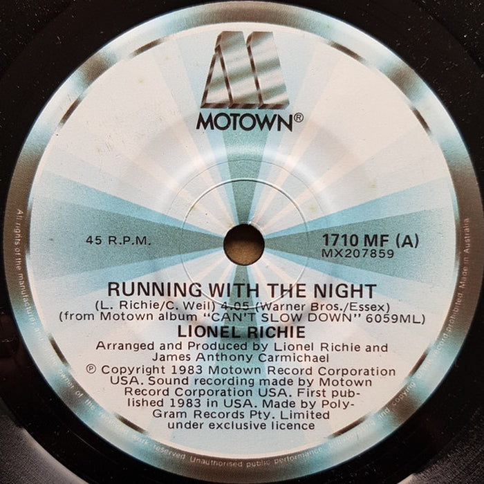 Lionel Richie – Running With The Night (LP, Vinyl Record Album)